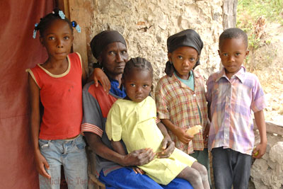Haitian grand-mother with her grand-children
