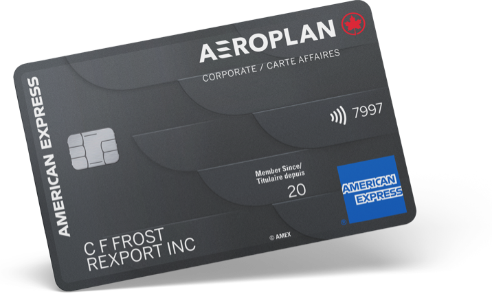 American Express<sup>®</sup>* Aeroplan<sup>®</sup> Corporate Card angled