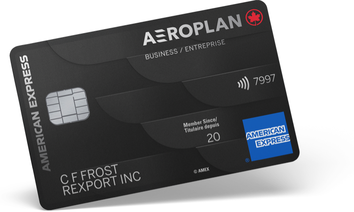 American Express<sup>®</sup>* Aeroplan<sup>®</sup> Business Reserve Card angled