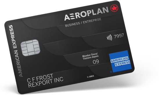 Carte Prestige Aéroplan<sup>MD</sup> entreprise American Express<sup>MD</sup>* fullsize angled