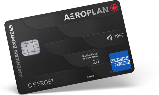 American Express<sup>®</sup>* Aeroplan<sup>®</sup> Reserve Card fullsize angled