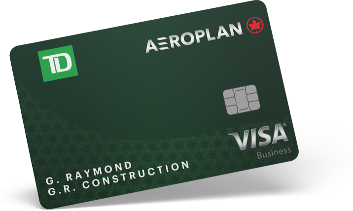 Carte Visa* Affaires TD<sup>MD</sup> Aéroplan<sup>MD</sup> angled