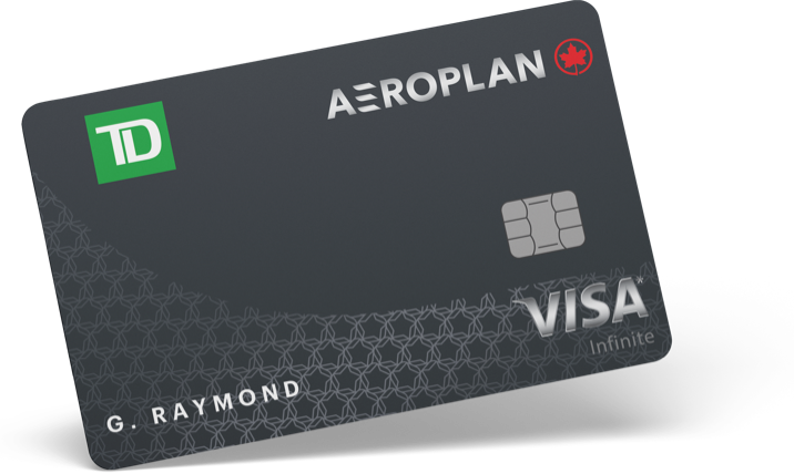 TD<sup>®</sup> Aeroplan<sup>®</sup> Visa Infinite* Card angled