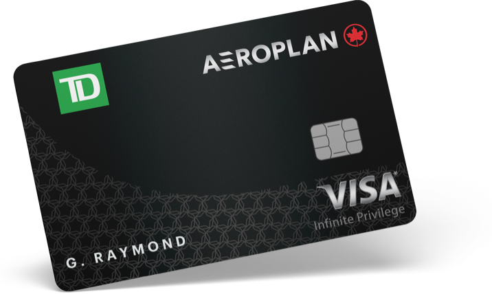 TD<sup>®</sup> Aeroplan<sup>®</sup> Visa Infinite Privilege* Card angled
