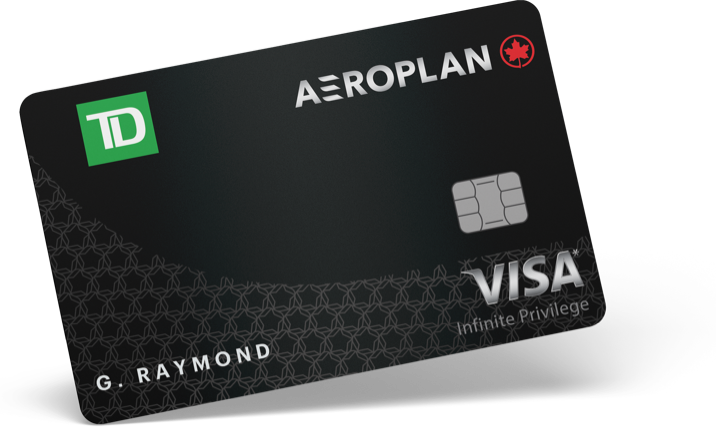 Carte Visa Infinite Privilège* TD<sup>MD</sup> Aéroplan<sup>MD</sup> angled