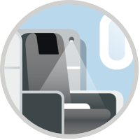 Airplane passenger seat icon