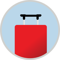 Red bag luggage icon
