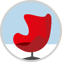 Red seat lounge icon