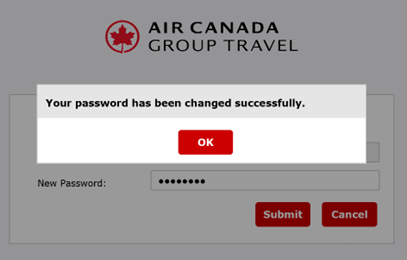 Password reset confirmation