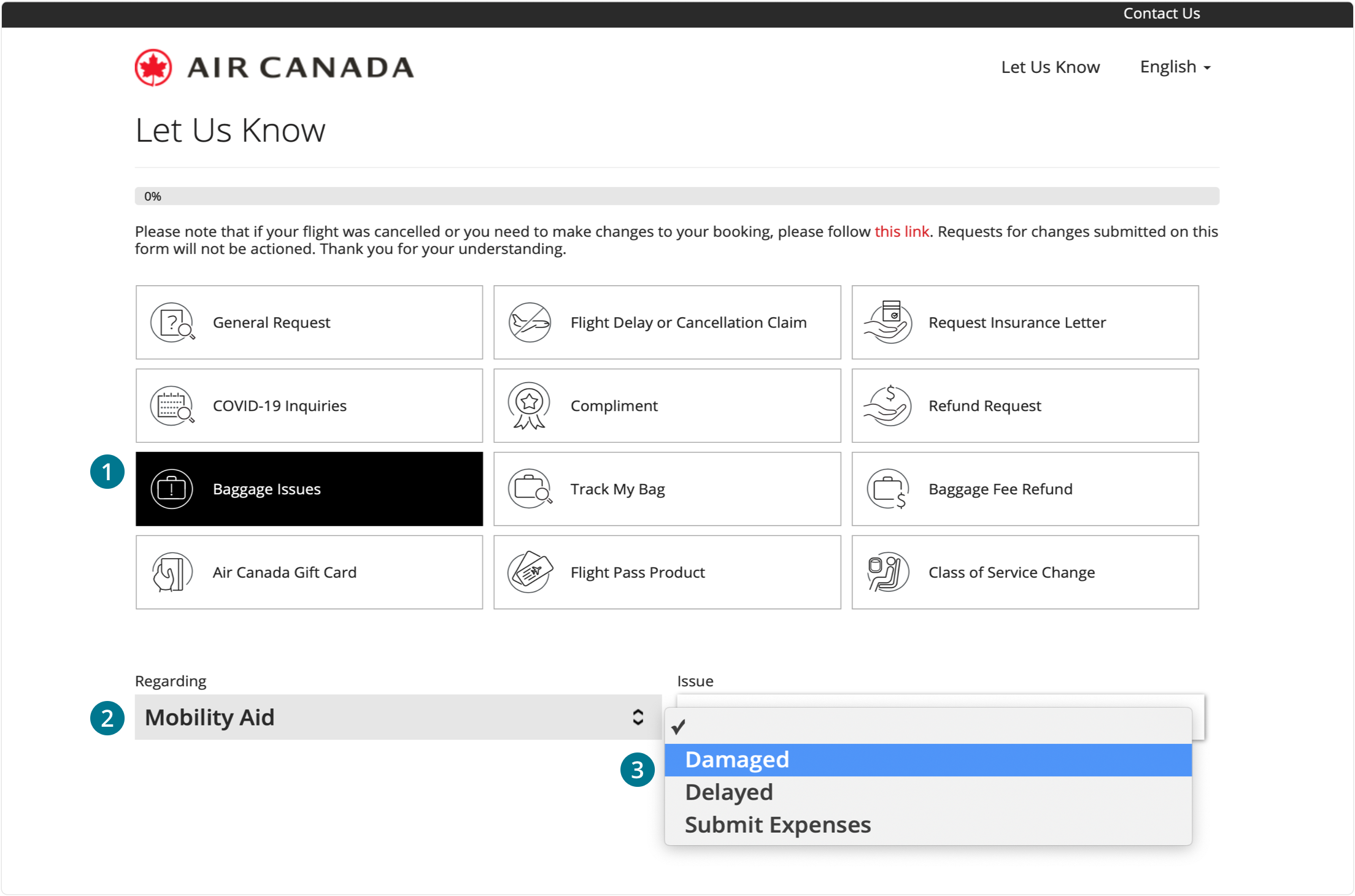 air canada stroller carry on