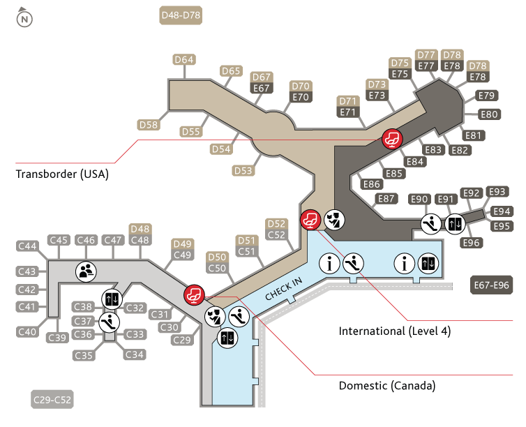 Terminal Vancouver Airport Map