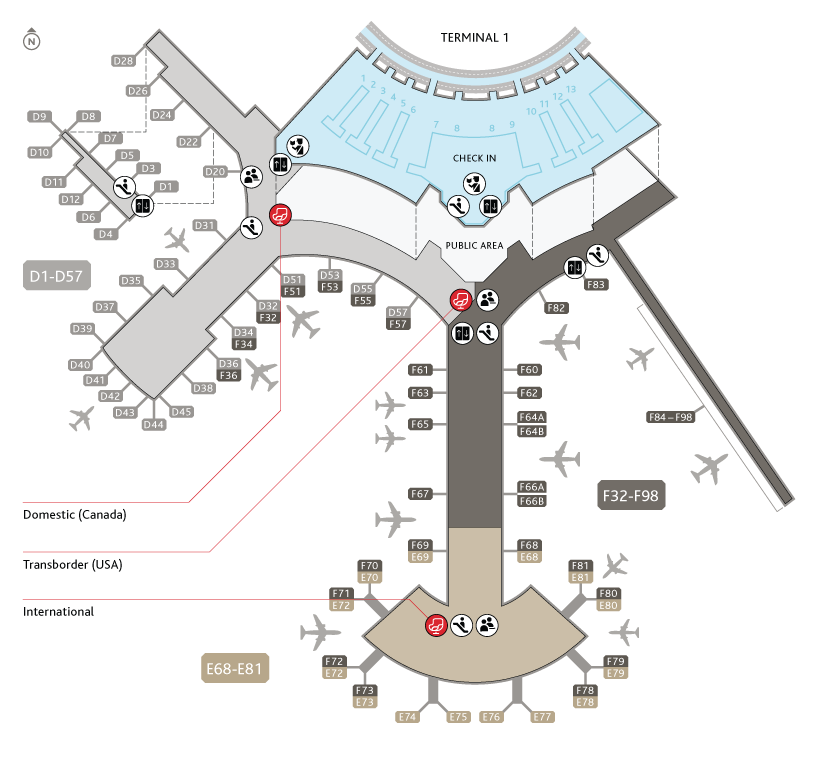 多倫多國際機場地圖