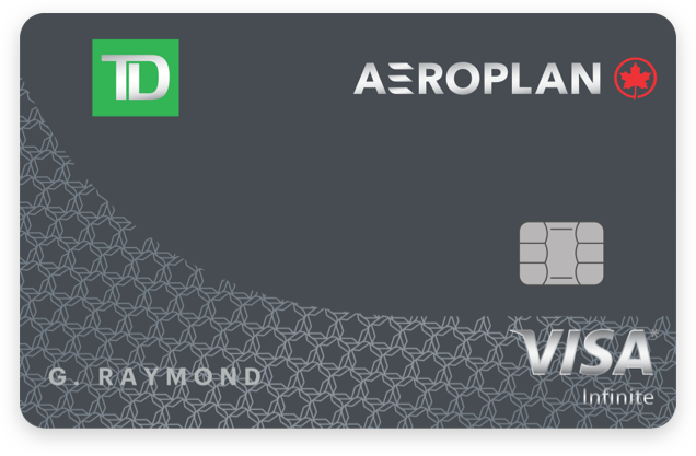 TD<sup>®</sup> Aeroplan<sup>®</sup> Visa Infinite* Card angled